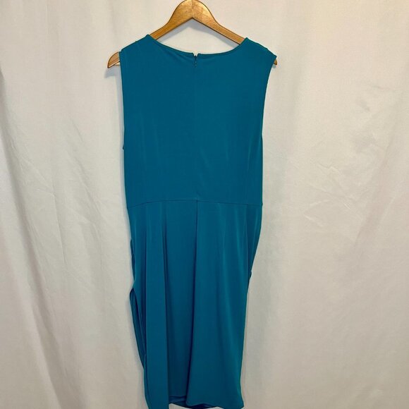 Lane Bryant Teal Blue Draped Jersey Dress - Picture 2 of 6
